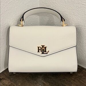 Ralph Lauren Cream Mini Bag with Gold Accents NWT